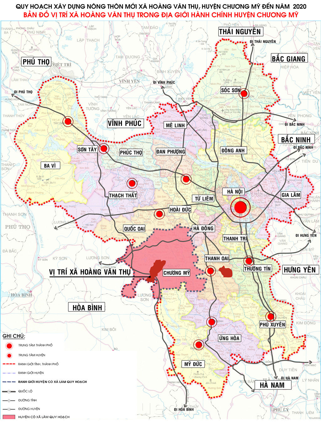 Quy hoạch xây dựng nông thôn mới xã Hoàng Văn Thụ, huyện Chương Mỹ đến năm  2020